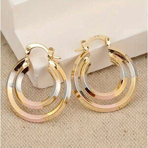 Modern Interlocking Hoop Earrings